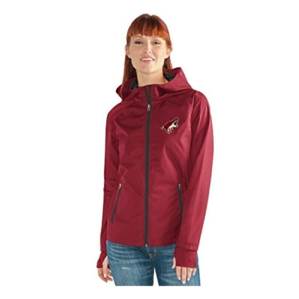 G III NHL Arizona Coyotes Adult Womens Onside Light Weight Jacket Cardinal SZ M - Picture 2 of 5